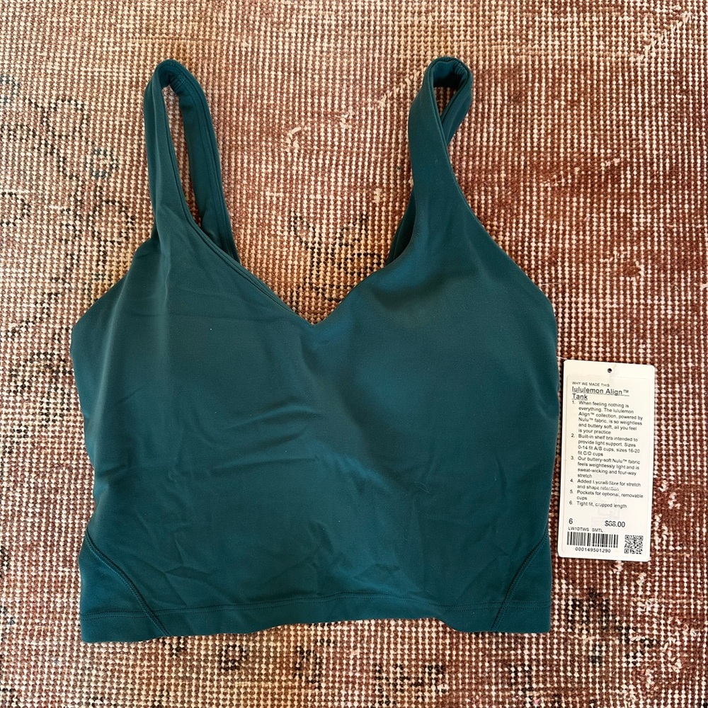 Lululemon Align Tank Storm Teal sz 6 NWT